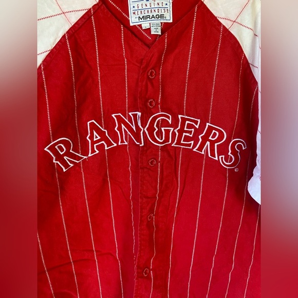 VTG MLB Texas Rangers Red White Jersey #7 Genuine Merchandise Mirage Large - Picture 8 of 11